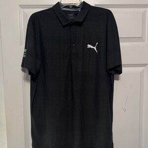Puma Men's Polo Shirt in Black with White Logo